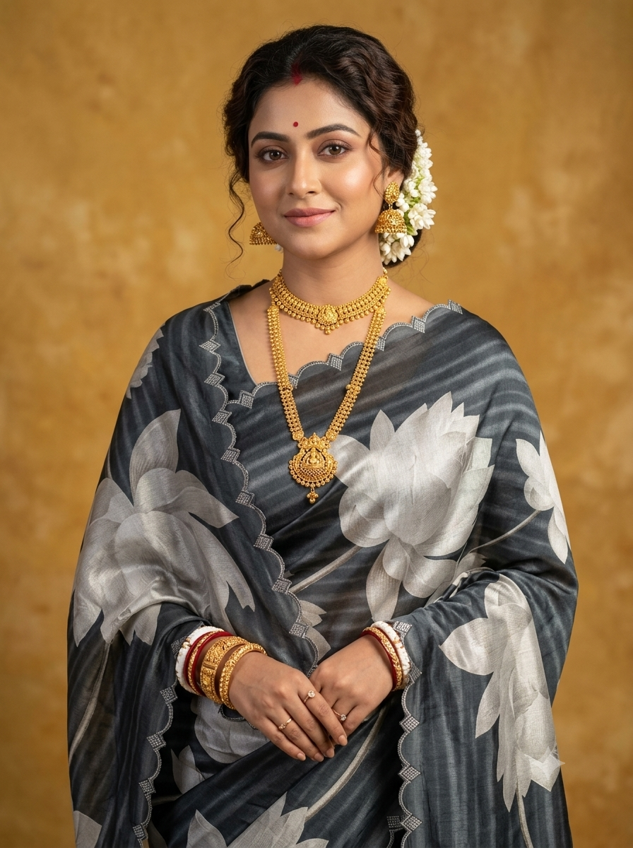 Padmaja Floral Lotus Motif Saree